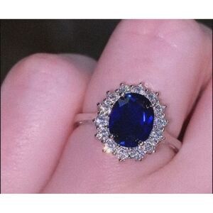 Sapphire Halo Ring Princess Diana Inspired